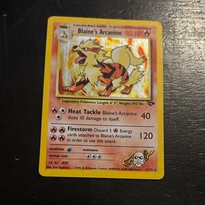 Pokemon Trading Card - Blaine's Arcanine first edition holo rare!